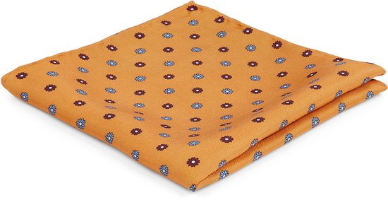 Pochette de costume orange à fleurs