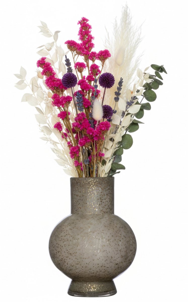Hakbijl Glass Bloemenvaas Deborah - Goud - glas - D17 x H22 cm