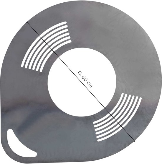 UNUS® Grillplaat voor vuurton of vuurschaal 60 cm staal — afbeelding 3