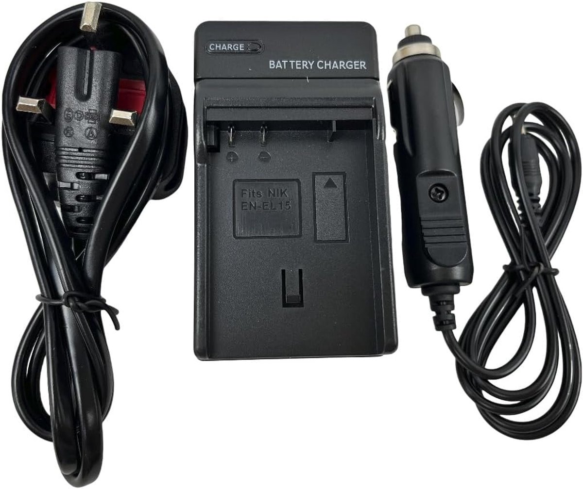 Universele AC/DC Wandoplader voor EN-EL15 Camera Accu inclusief USB en Auto-adapter