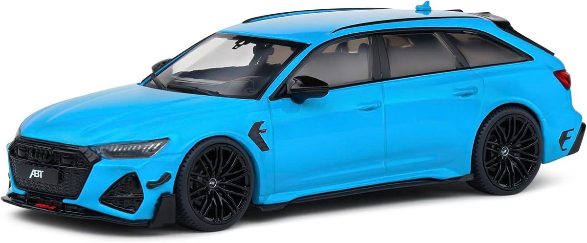 1:43 Modelauto RS6 R Stationwagen Blauw - Diecast Verzamelaarsmodel met Openende Deuren