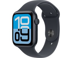 Apple Watch SE 3 GPS + Cellular 44mm aluminium zwart en sportband zwart (middernacht) - maat M/L