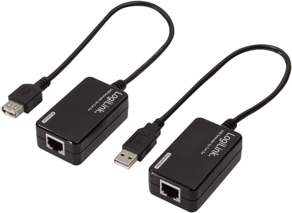 USB Verlengkabel tot 60 Meter over UTP/Ethernet Kabel (CAT5/6)