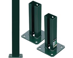 KOTARBAU® 2 Stuks Paalhouder, Poedergecoat Staal, Paalvoet, 60 x 40 mm, om te Schroeven, Groen, Paalsteun, Weerbestendig