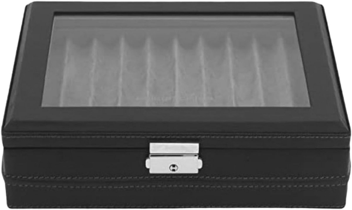 Luxe Sieradendoos voor Heren - Donker Leer Zacht Velours