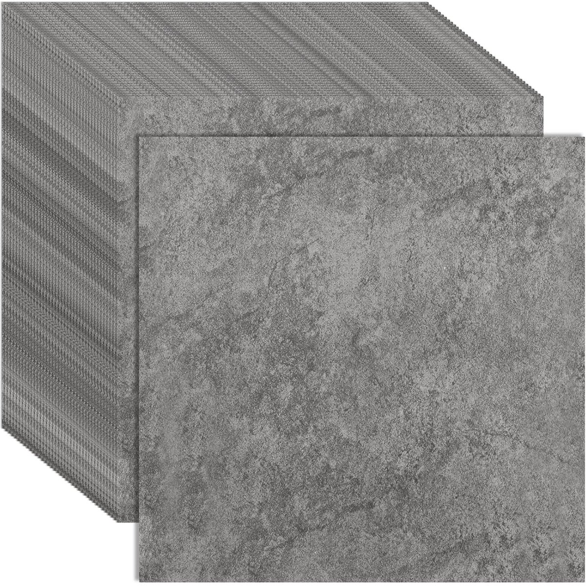 40 Zelfklevende PVC Vloertegels 30x30 cm Grijs Marmer - 3,6 m² Vloerbedekking