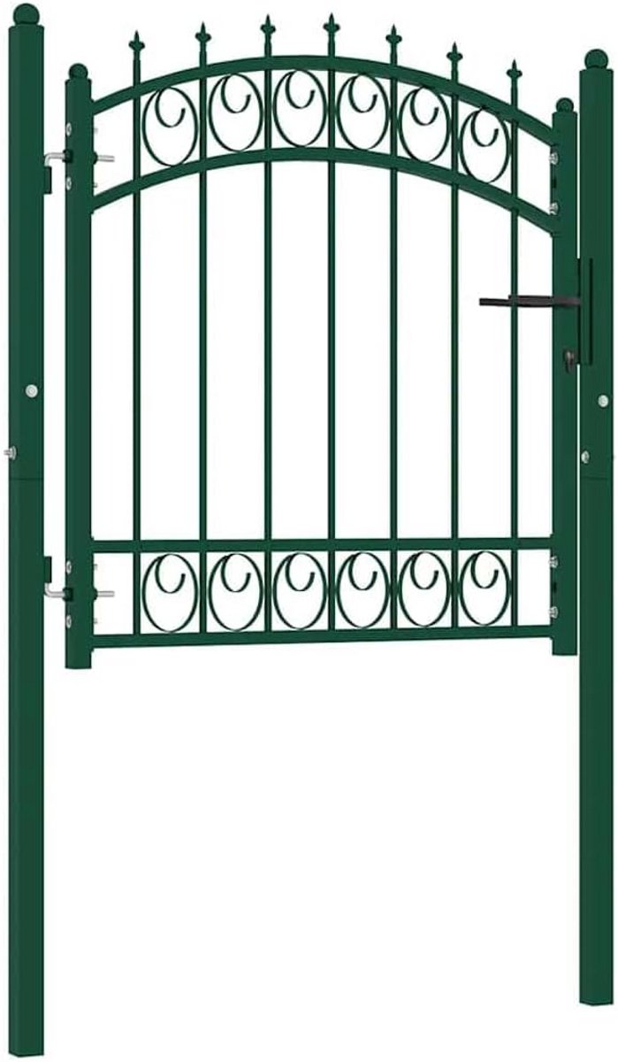 Groene Tuinpoort Staal 100x100 cm met Speerpunten - Veiligheidspoort