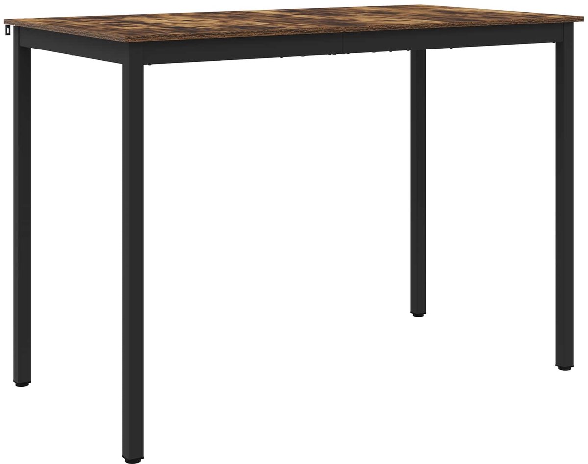 vidaXL Staande - Bartafel - Bewerkt - hout - Rechthoekig Gerookt eiken