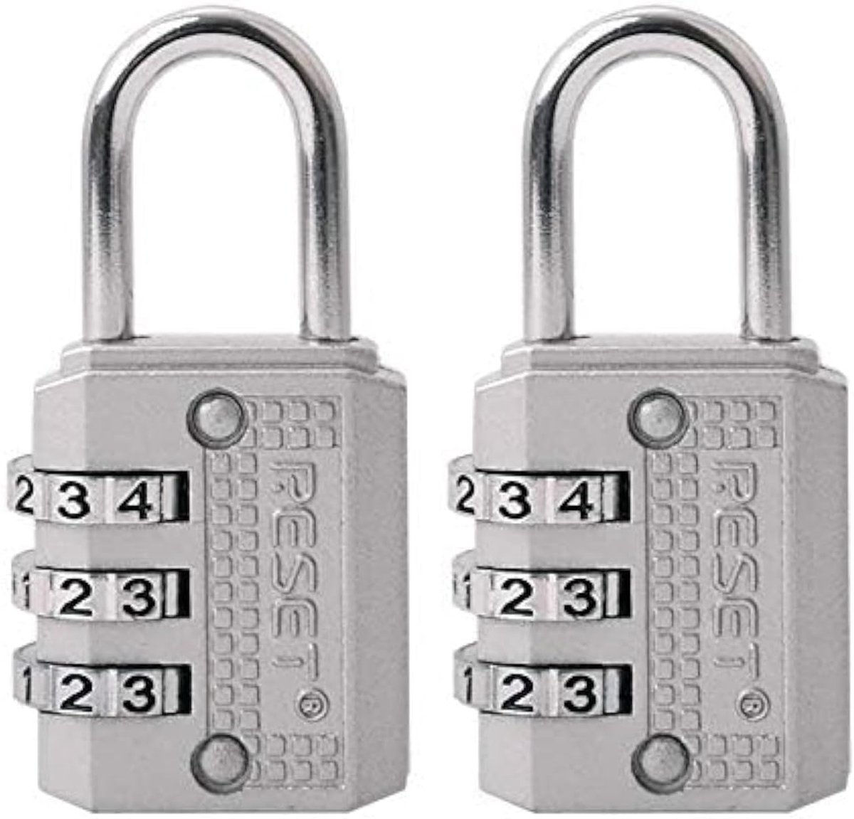 3-cijferig cijferslot, compact en instelbaar voor bagage, koffer en kluisje - 2 stuks