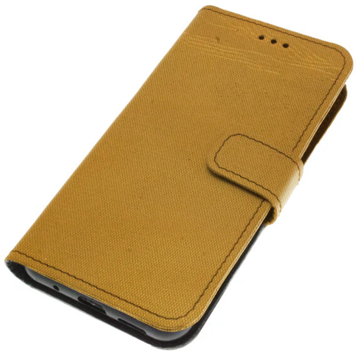 Echt leer hoesje geschikt voor Samsung Galaxy S26 Stug robuust kalfsleer – fijn reliëf Okerbruin