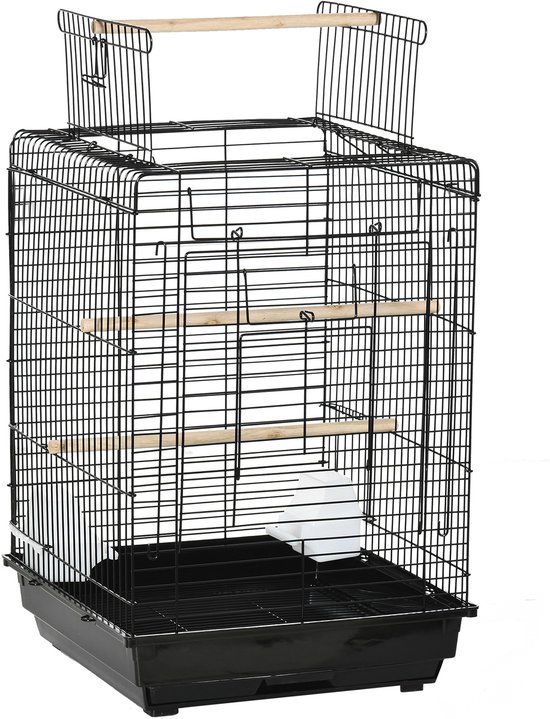 PawHut Vogelkooi - Staal - 40x40x59cm - Zwart