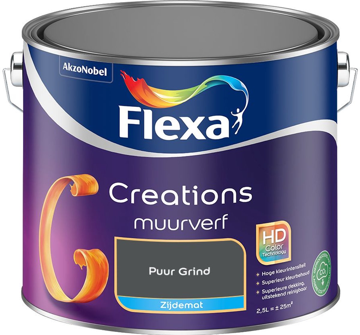 Flexa Creations Muurverf Zijdemat Puur Grind 2,5 L