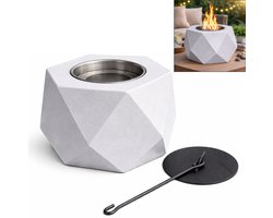 Colibri Tafelhaard Bio-ethanol – Beton Look – 16,5×16,5×10cm – Moderne Tafelhaard met Doofplaat –…