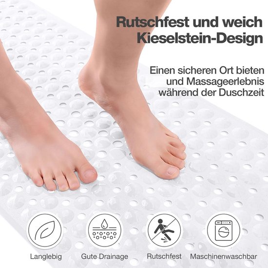 Antislip Badmat Extra Lang voor Badkuip en Douche - BPA-vrij en Machine Wasbaar — afbeelding 5