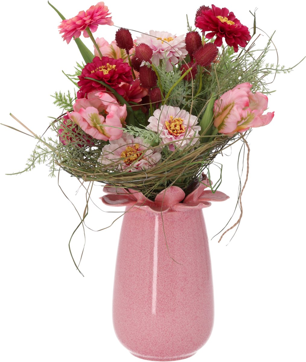 Kunstboeket Inge Dordrecht 35 cm roze