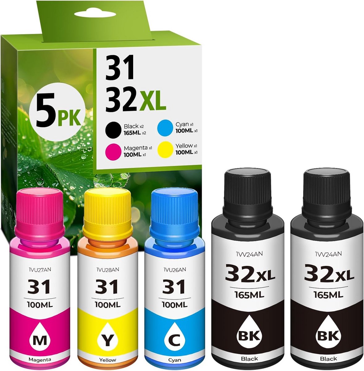 Navulinktflessen Set voor Smart Tank Printers, 5 Pack