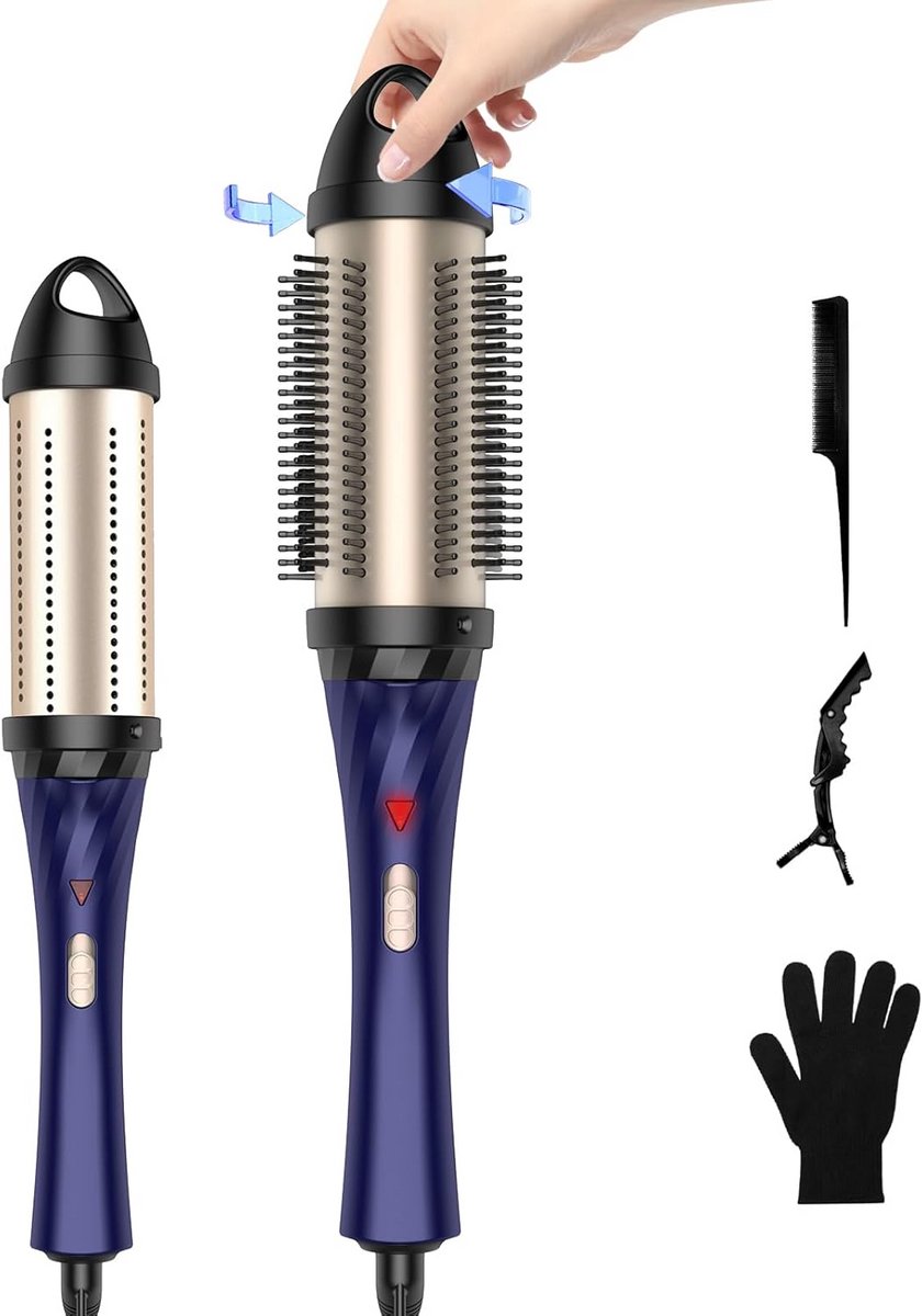 Warmteborstel 3-in-1 - Fohnborstel - Krulborstel - Krultang - Stijlborstel - Haarvolume