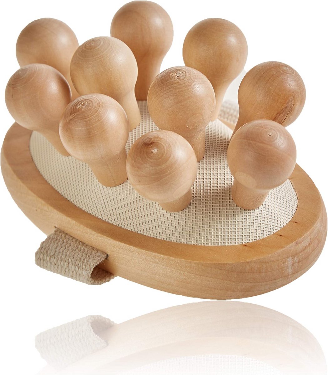 Cellulitis Massageborstel met Houten Noppen voor een Gladdere Huid