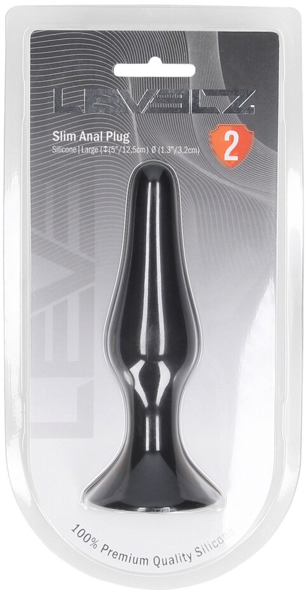 Slanke Siliconen Anale Plug - L - Zwart