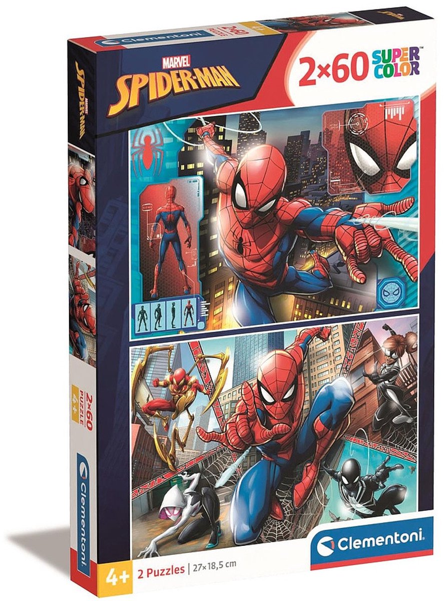 Clementoni Legpuzzel Spiderman 60 Stukjes 2 Stuks