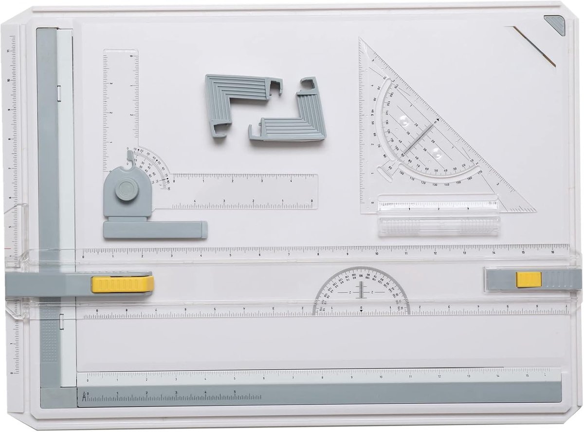 Tekentafel A3 - Stel-tafel - Tekenen en Schetsen - Parallelle Beweging - 51 x 37 cm - Wit