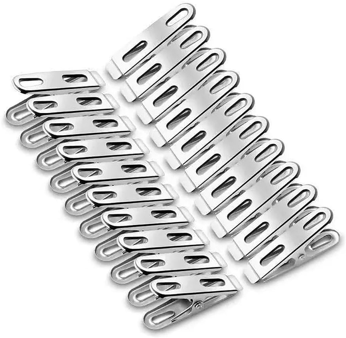 Cuhostki-20-Stuks-Rvs-Wasknijpers-Dikke-Staal-Wasknijpers-Zilver-Allesvast-Clip