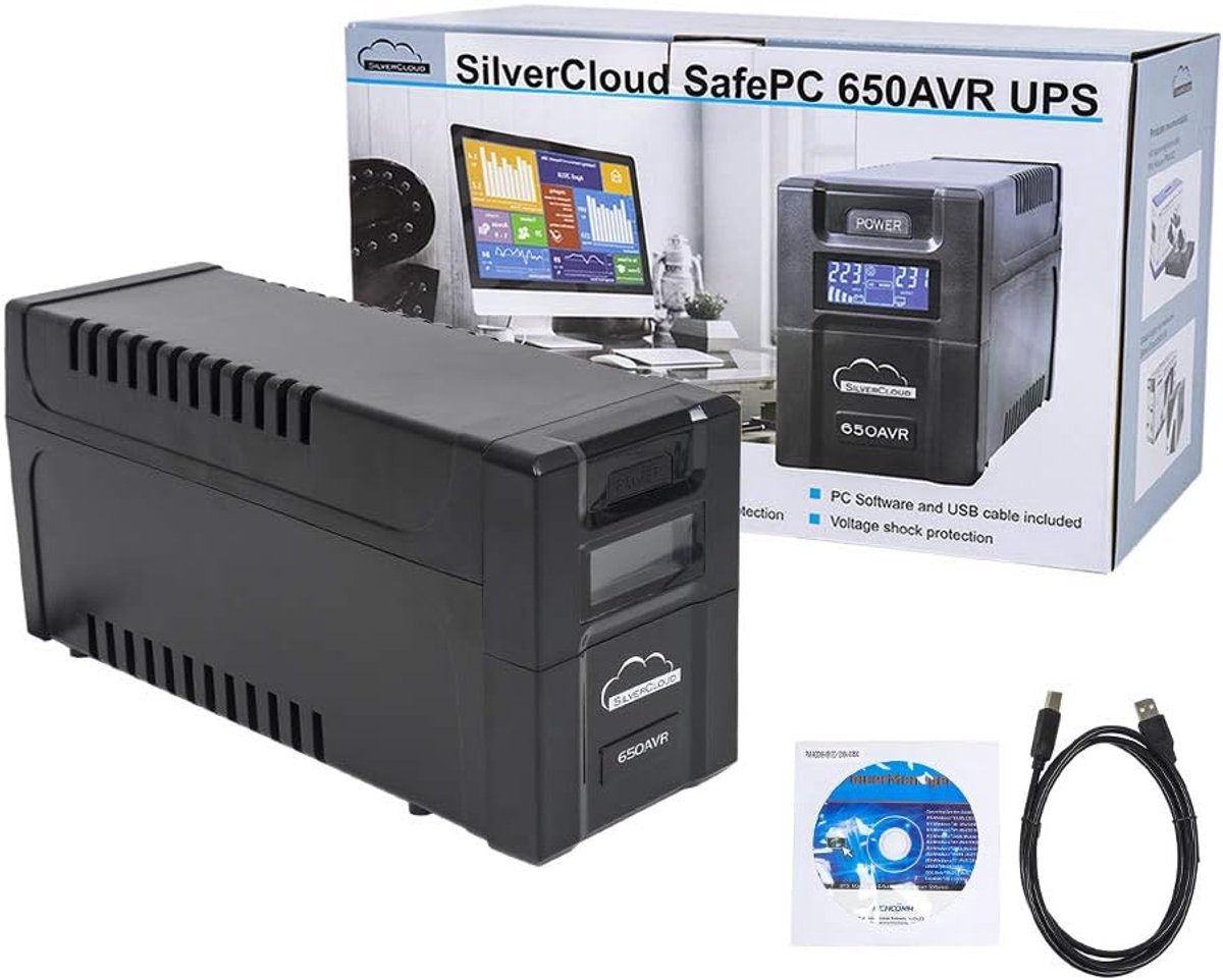 UPS Noodstroomvoorziening met AVR en LCD Display 650VA 360W