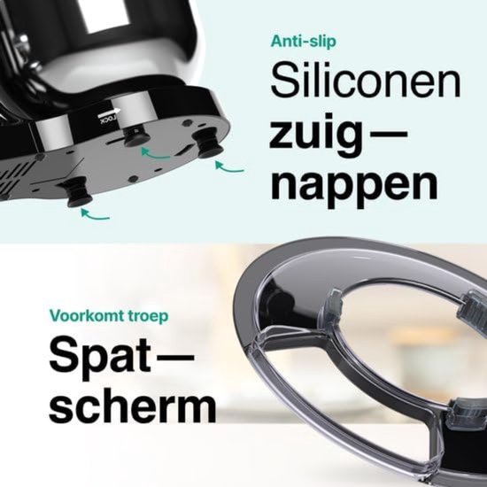 Aura® Mixer met mengkom - Mixer - Mixer met mengkom keukenmachine -Zwart - 39 cm x 34 cm x 22 cm van Aura — afbeelding 2