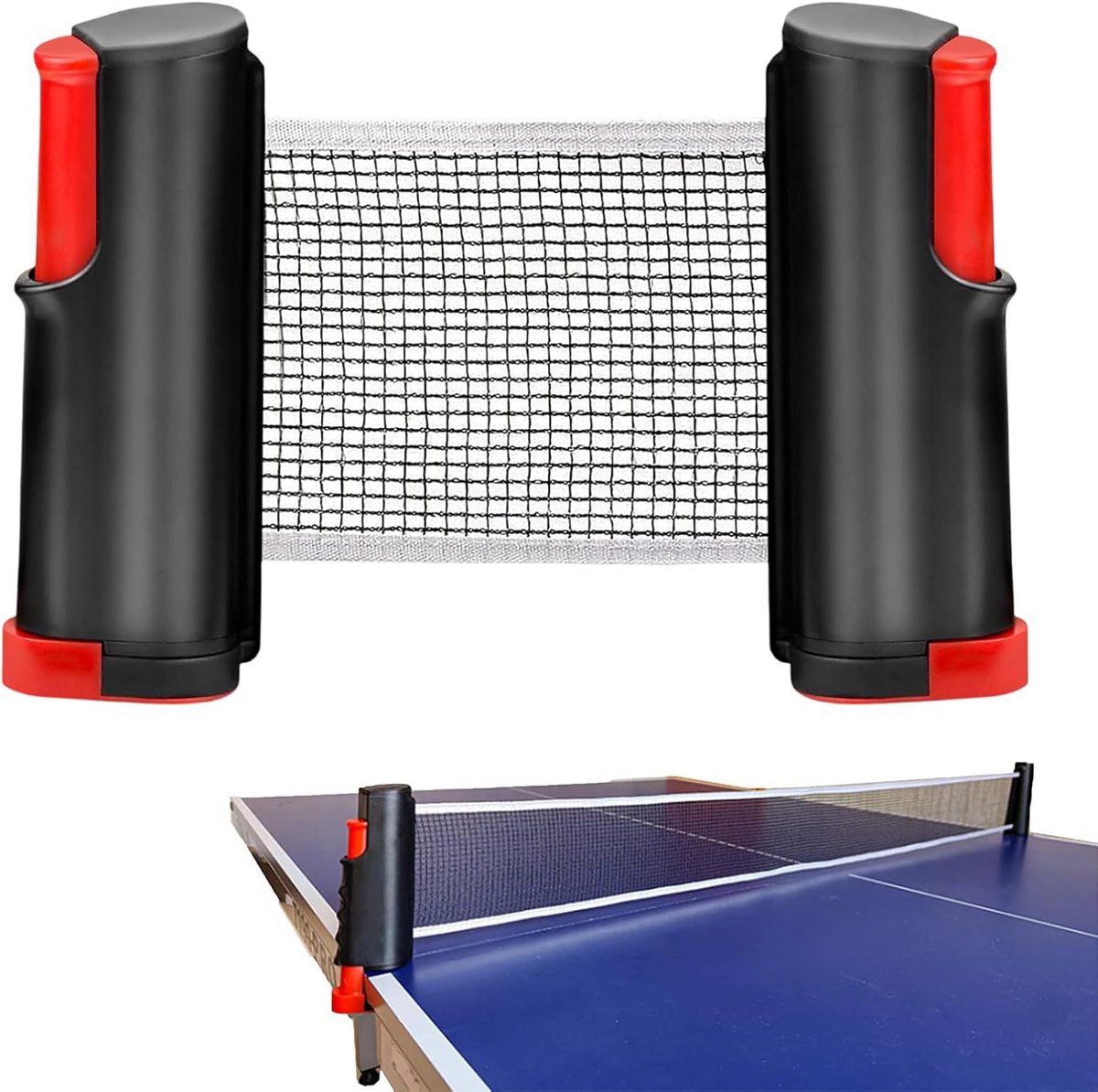 Draagbaar Intrekbaar Pingpongnet - Verstelbaar Tafeltennisnet voor Elke Tafel tot 165 cm