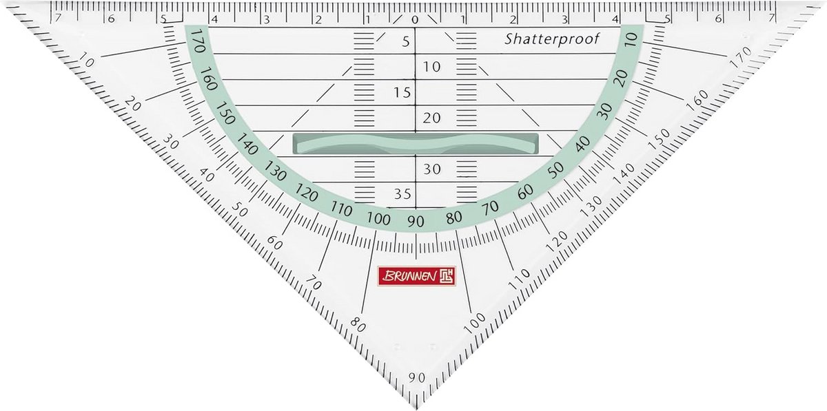 Geometrische Driehoek 16 cm Mint met Kleurcode en Ergonomische Handgreep