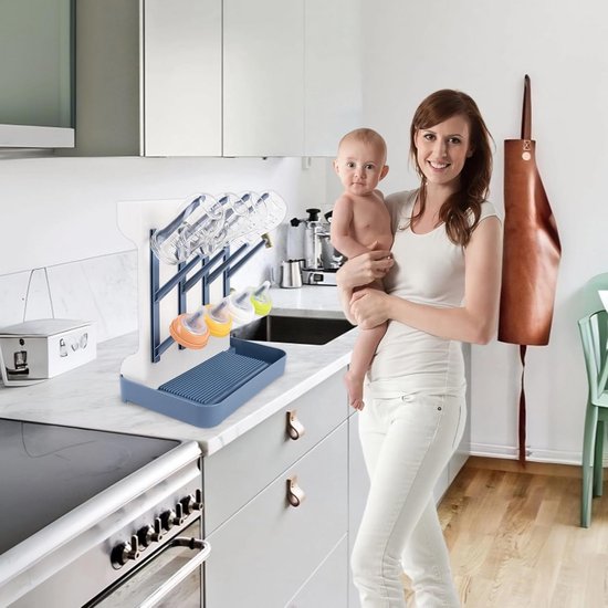 Verticale flessendroograk ruimtebesparend met bak voor flessen speentjes en babyaccessoires — afbeelding 2