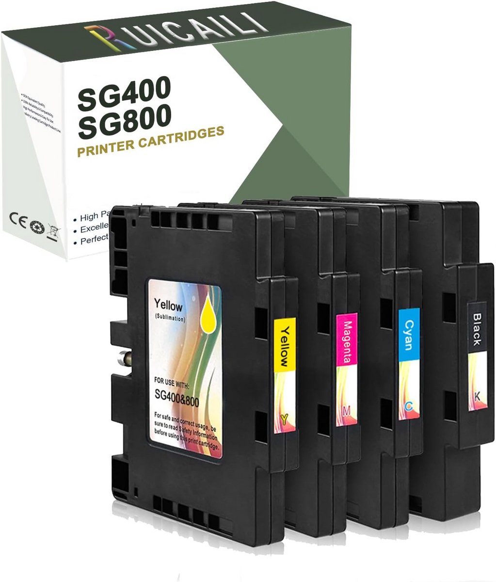 Sublimatie Inktcartridges Compatibel voor Virtuoso SG-Printers, 4 Pack (Zwart, Cyaan, Magenta, Geel)
