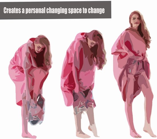 Microvezel Hamamdoek Poncho met Capuchon - Sneldrogende Omkleedponcho voor Strand en Zwemmen — afbeelding 5