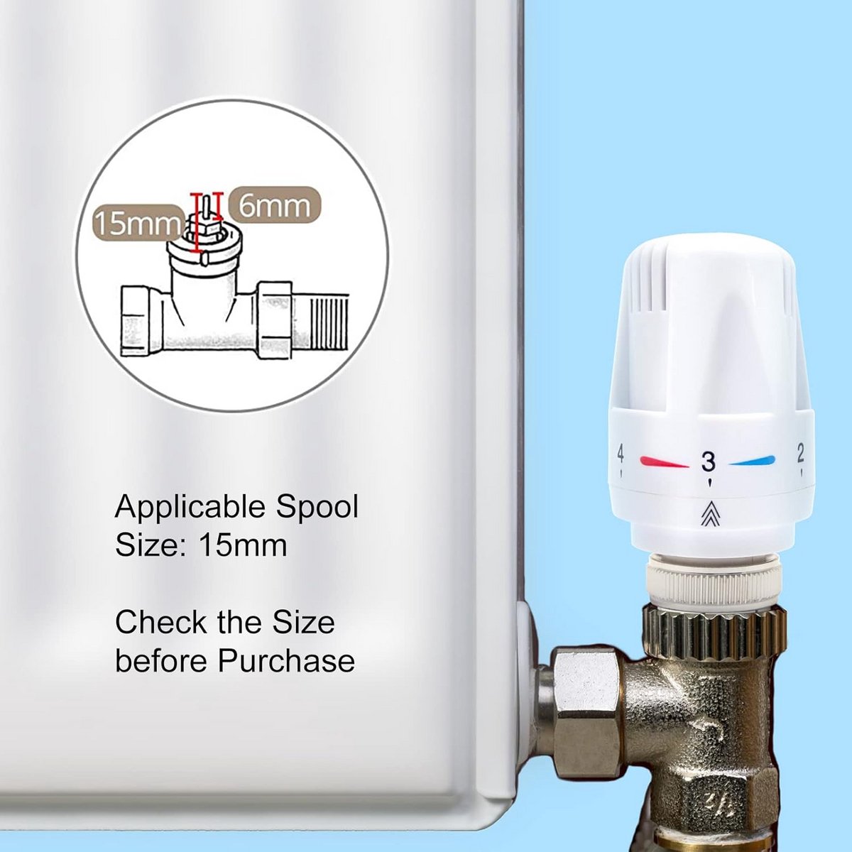 Set van 4 Thermostatische Radiatorkoppen M30*1.5 voor Verwarmingssystemen
