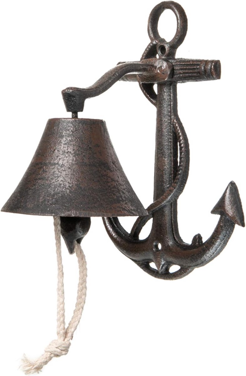 Gietijzeren Deurbel met Anker - Wandmontage Buitenbel voor Huis