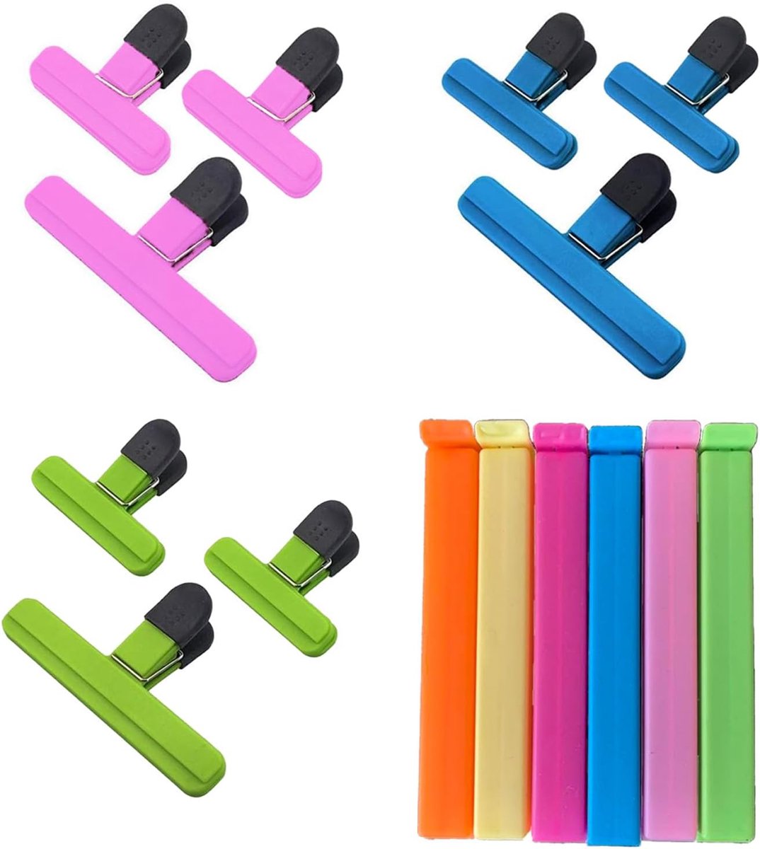 15 Pcs Pouches Clips Closure - Large Pouch Clips - Snack Bread Clamps - Toppits Clips