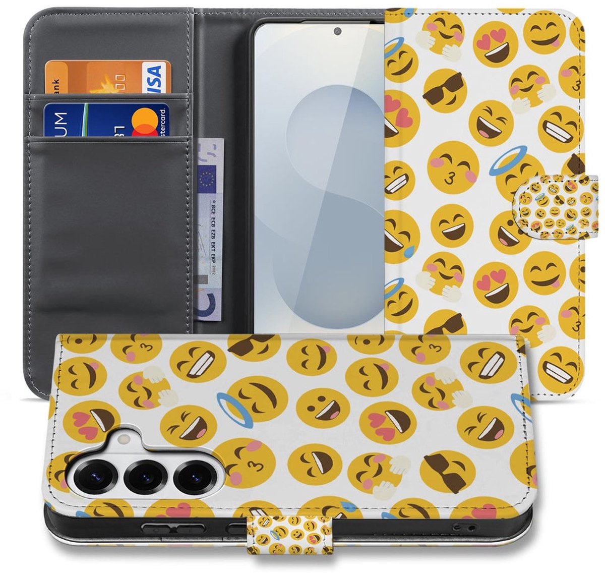 Book Case Hoesje Samsung Galaxy S26 Meerkleurig Emoji