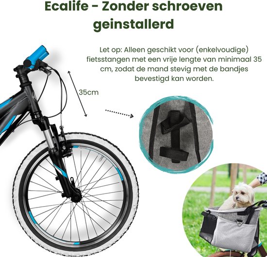 Ecalife Fietsmand voor Hond - 4-in-1 Hondenmand fiets - Schoudertas -Draagtas, Rugzak & Autostoel van Merkloos — afbeelding 3