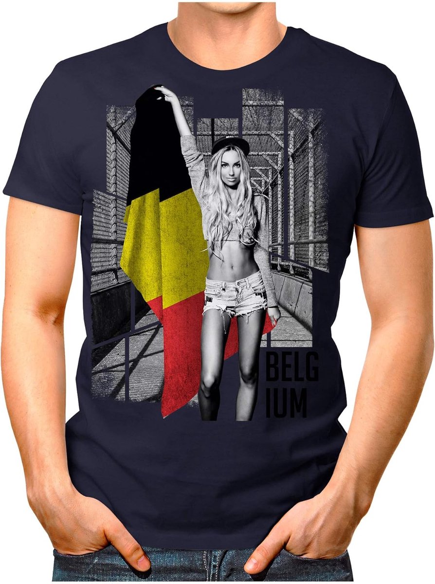 Voetbal Fan T-shirt - Dames Shirt - Sportevenementen - Vintage Print - S tot 4XL - Navy