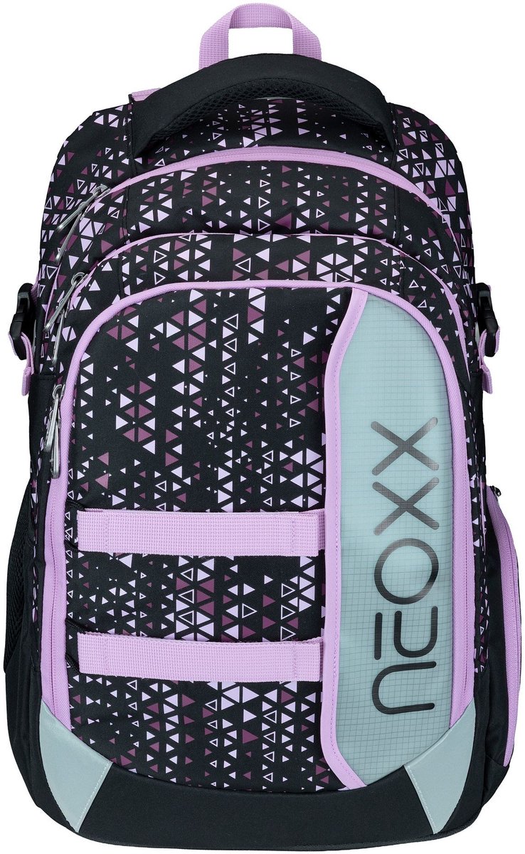 neoxx schoolrugzak met laptopvak Active Pro School Backpack Purple Crush paars zwart