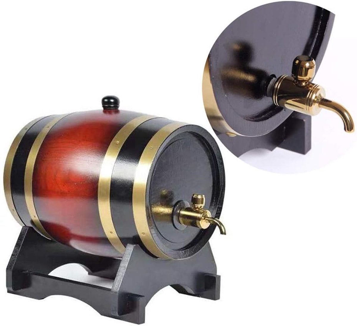 Houten wijnvat - Eiken vat met kraan - 5L - Voor bier, whisky, rum en port
