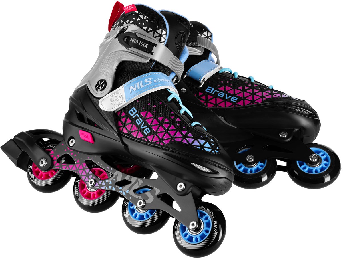 Nils Extreme BRAVE 2-in-1 Rolschaatsen – Hokeysteem Verstelbaar Roze