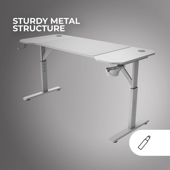 Ergonomisch Hoogte Verstelbaar Gaming Bureau 140x60cm met XXL Muismat en Houders — afbeelding 4