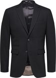 Zwarte slim fit blazer met twee knopen en klepzakken.