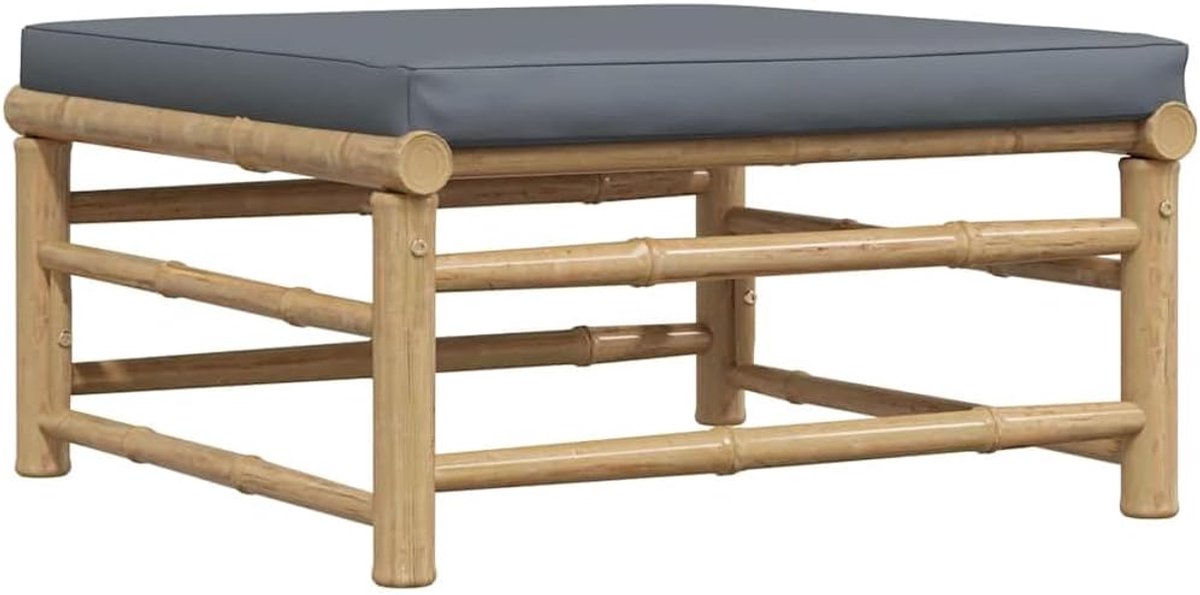 Modulaire Voetenbank - Bamboe Poef - Buiten Ontspannen - Dikke Kussen - 65 x 30 x 65 cm -