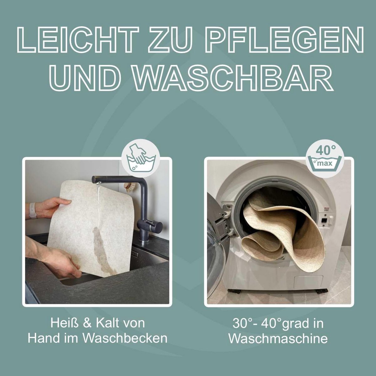Vilt Placemat Set van 6 - 33 x 45 cm - Afgeronde Hoeken - Lime — cadeau in Wonen & Interieur - foto 6