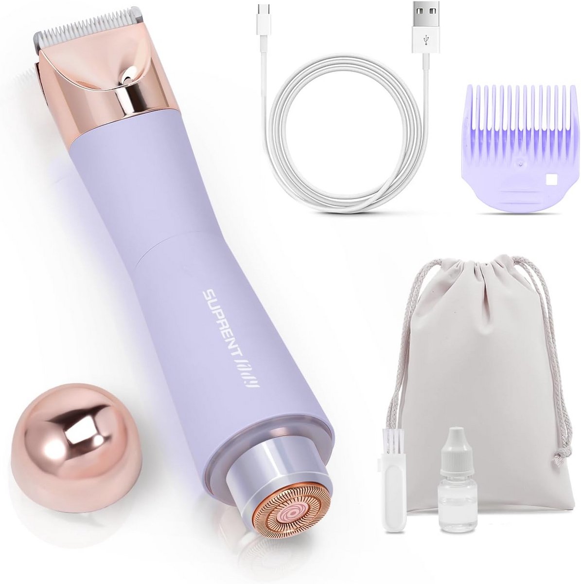 Elektrisch Scheerapparaat voor Dames 2-in-1 Waterdicht Nat/Droog Gebruik
