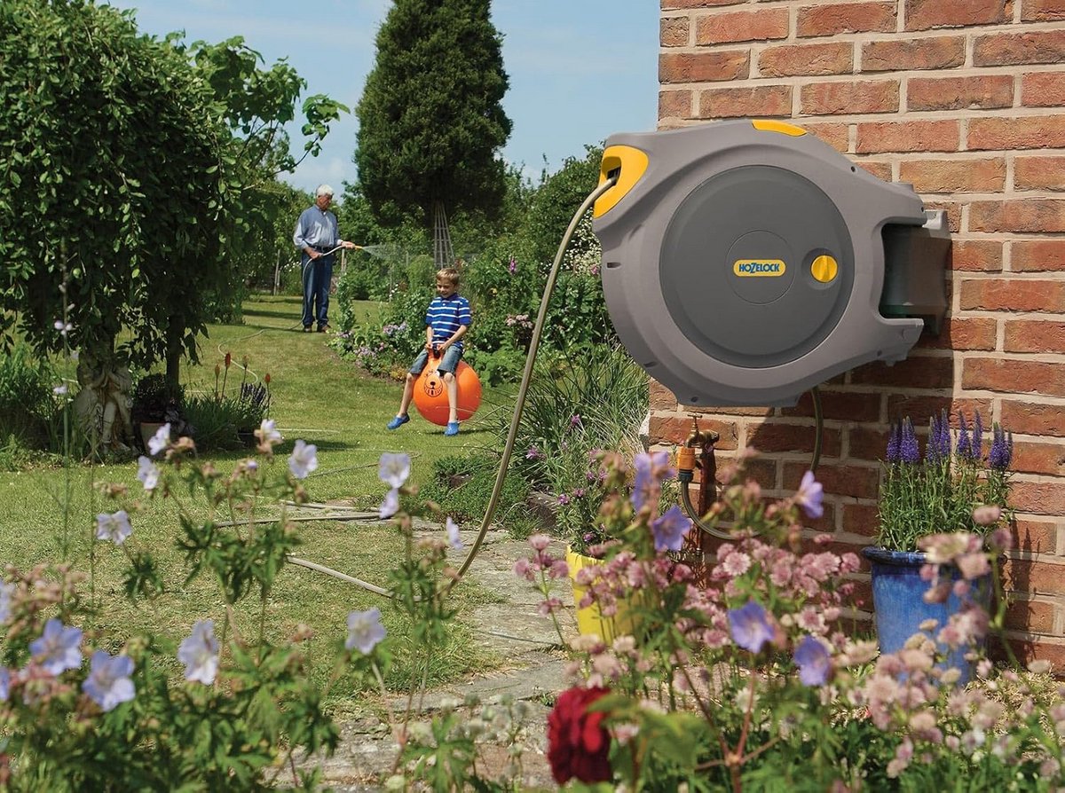 Automatische Slanghaspel 40m met Gratis Flexibele Tuinslang 7,5m – foto 3