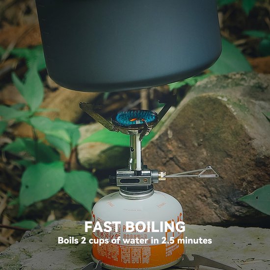 Ultralichte Campingkooktoestel met Drukregelaar - Compacte Propaan Gasbrander voor Backpacken, Wandelen, Trekking en Vissen — afbeelding 3