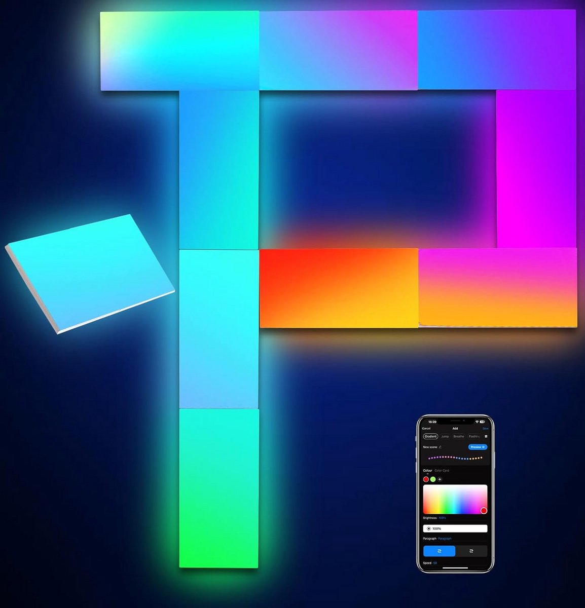 Rechthoekige LED-wandlampen voor Gaming en Smart Homes